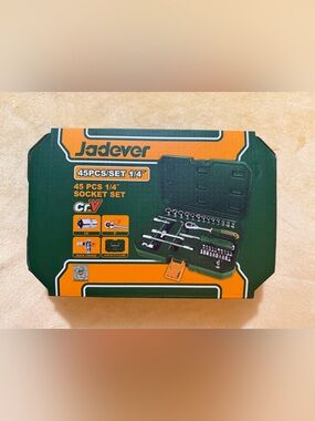 Jadever 45-Piece Ratchet Socket Wrench & Multi-Bit Screwdrive Set, 1/4" Drive